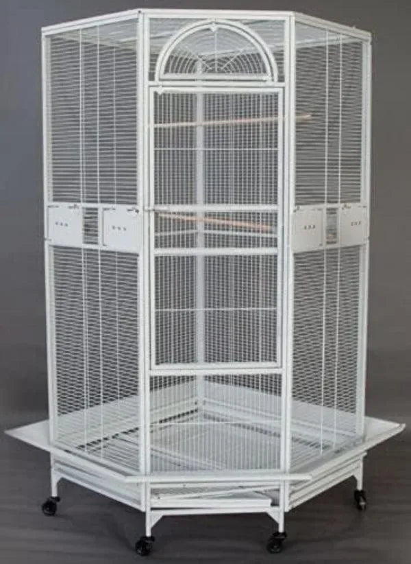 Large Wrought Iron Parrot Cage with Rolling Base
