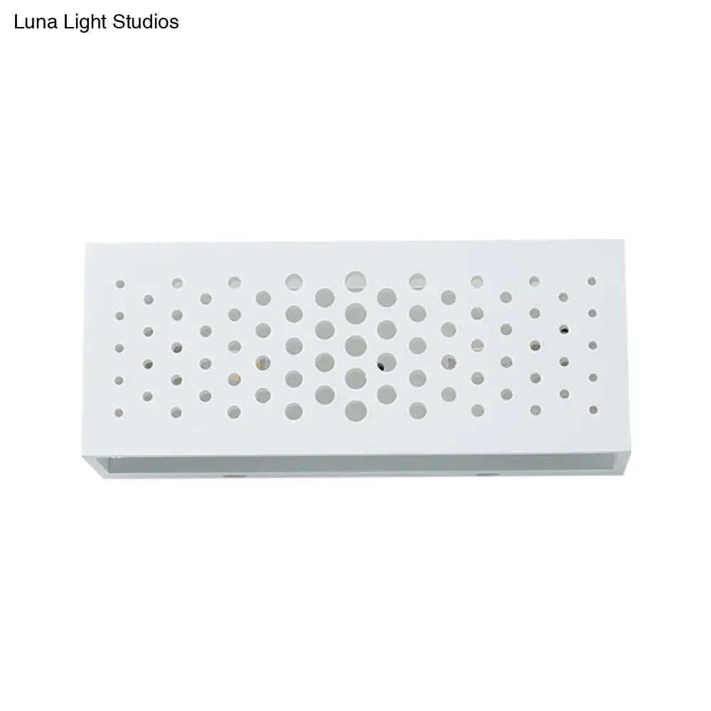 DecorBites™ Laser Cut Minimalist Rectangle Box Wall Sconce: White Gypsum 1 Head Bedroom Light Fixture
