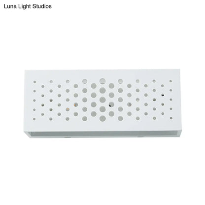 DecorBites™ Laser Cut Minimalist Rectangle Box Wall Sconce: White Gypsum 1 Head Bedroom Light Fixture