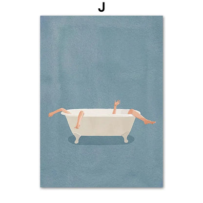 ’Laundry Girl Nordic Wall Art Print’ - 13x18cm No Frame / J - Posters
