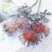 Lavender and orange artificial crab claw branch with realistic textured petals and green stems for decorbites artificial crab decor