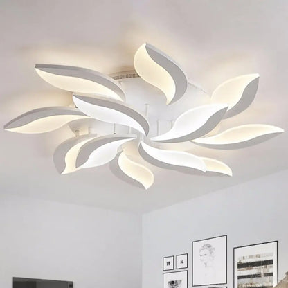 DecorBites™ DecorBites™ Leaf LED Semi Flush Acrylic Ceiling Light Fixture in White - Simple Style for Living Room
