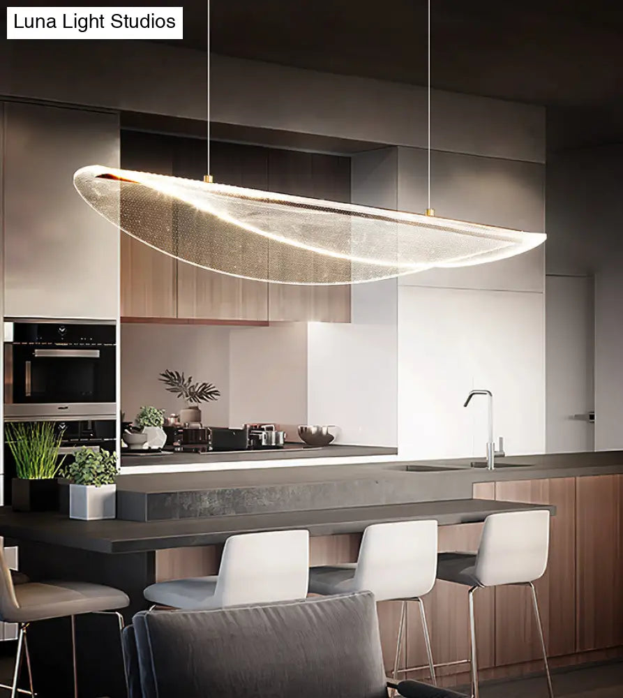 DecorBites™ Leaf Shaped Acrylic LED Suspension Light - Natural Elegance for Dining Room