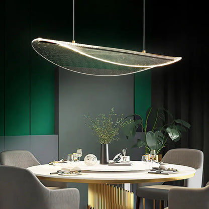 DecorBites™ Leaf Shaped Acrylic LED Suspension Light - Natural Elegance for Dining Room