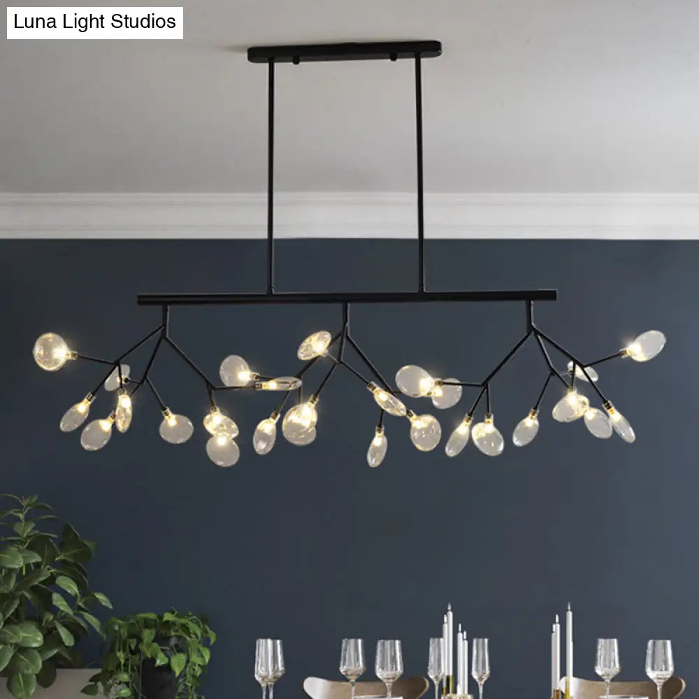 DecorBites™ Leaf-Shaped Metal Island Chandelier with 27 Contemporary Lights for Bedroom