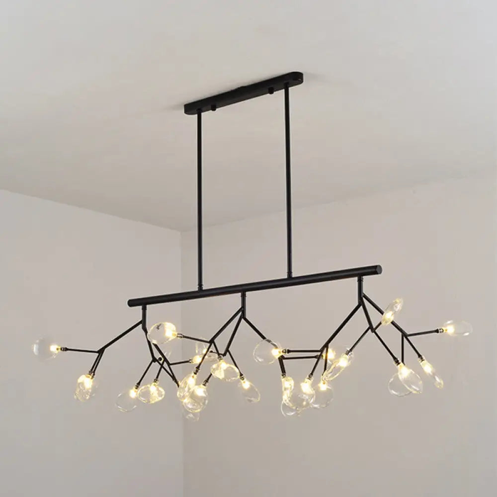 DecorBites™ Leaf-Shaped Metal Island Chandelier with 27 Contemporary Lights for Bedroom