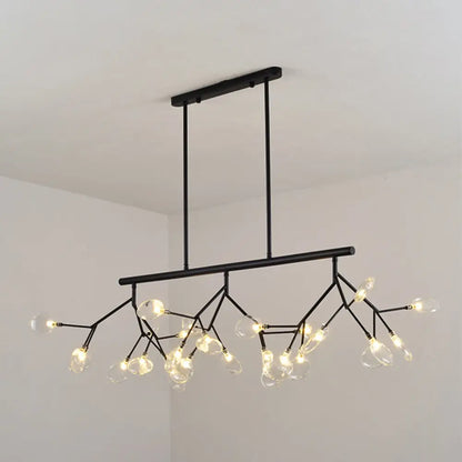 DecorBites™ Leaf-Shaped Metal Island Chandelier with 27 Contemporary Lights for Bedroom