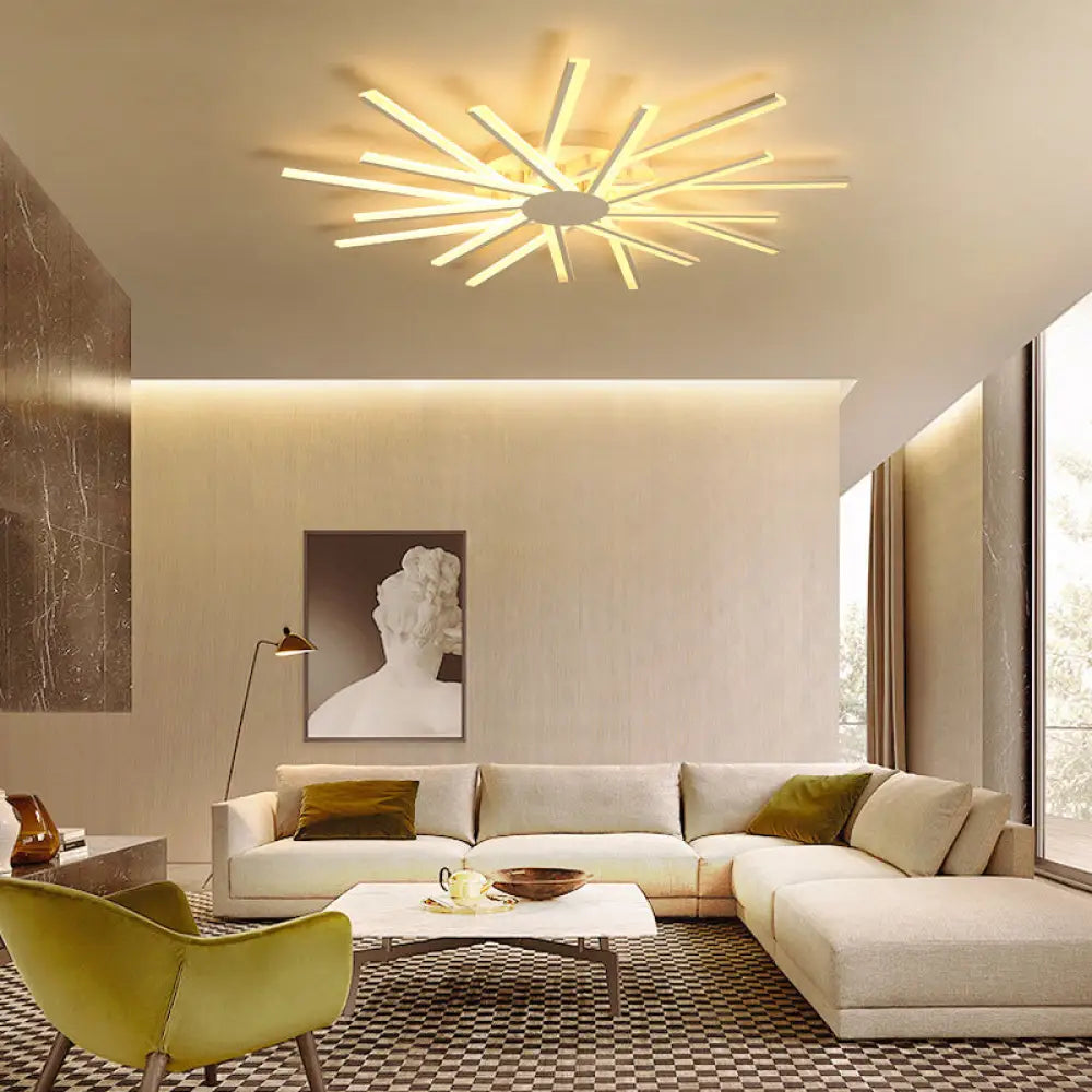 DecorBites™ DecorBites™ LED Acrylic Semi Flush Light for Living Room Ceiling in White