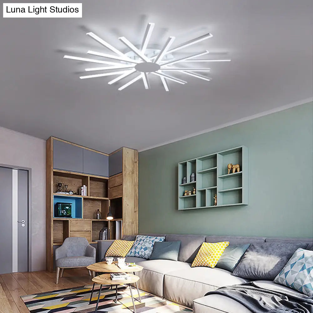 DecorBites™ DecorBites™ LED Acrylic Semi Flush Light for Living Room Ceiling in White