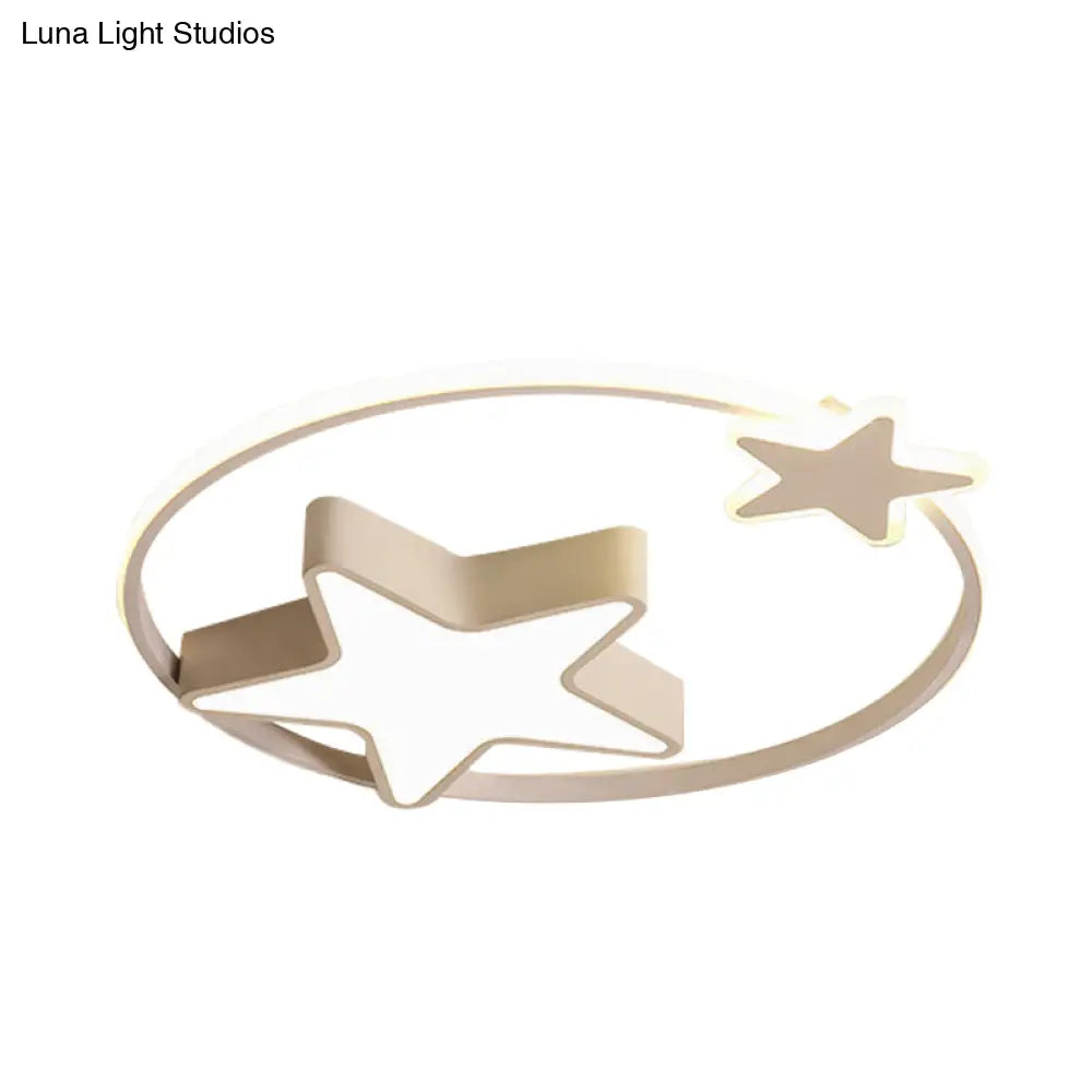 DecorBites™ DecorBites™ LED Acrylic Star Flush Mount Light - White/Pink Ceiling Fixture for Bedroom