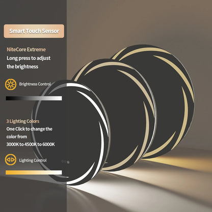 LED Backlit Round Bathroom Vanity Mirror