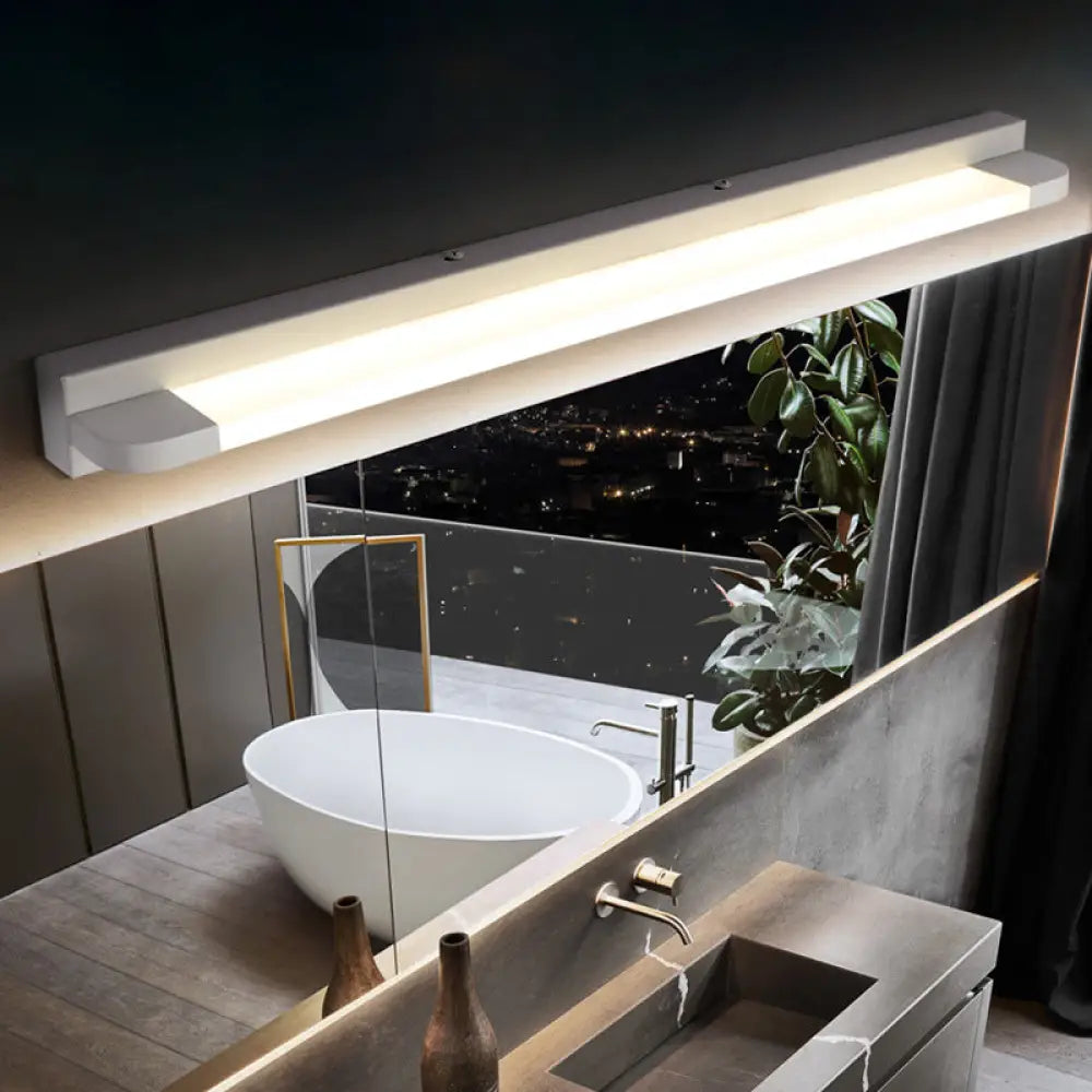 DecorBites™ DecorBites™ LED Bar Bathroom Sconce Light with Rounded Corner - Acrylic Vanity Wall Fixture