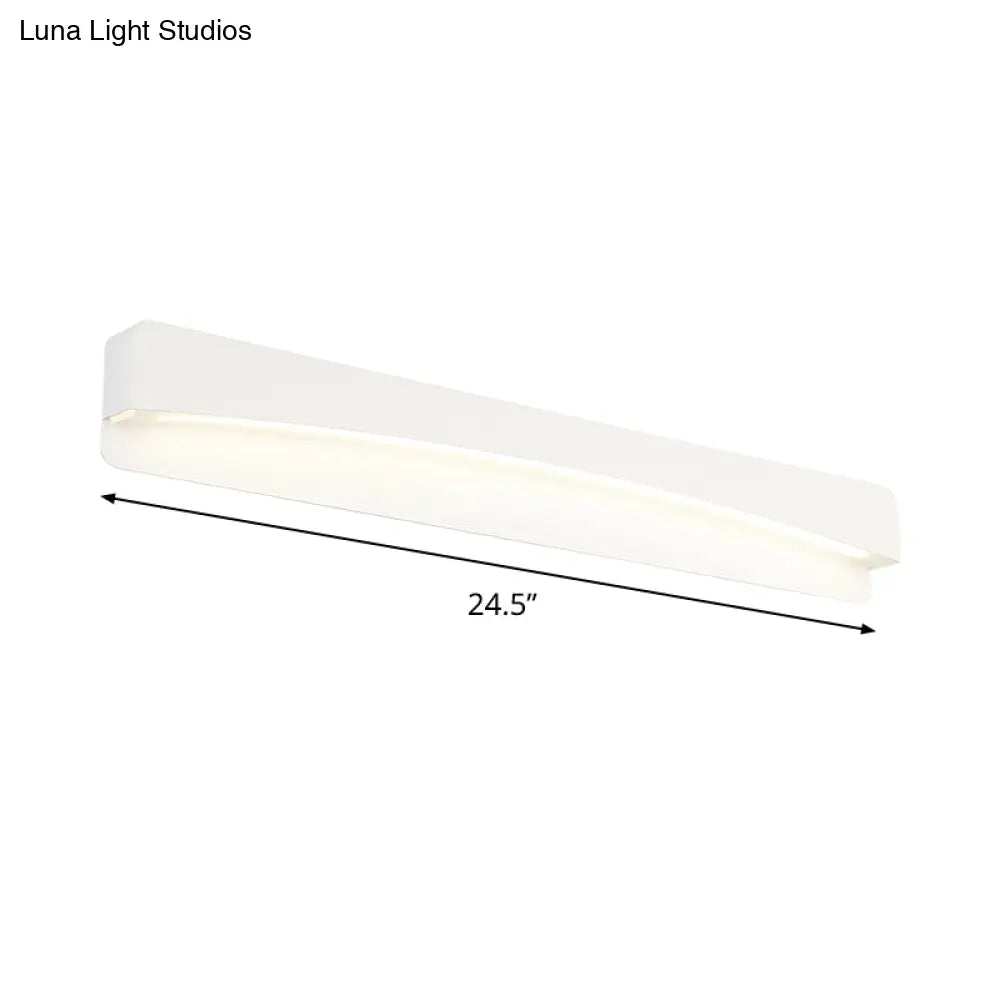 DecorBites™ LED Bath Vanity Light with Modern Metal Shade - White Surface Wall Sconce in Three Sizes (16.5"/20.5"/24.5")