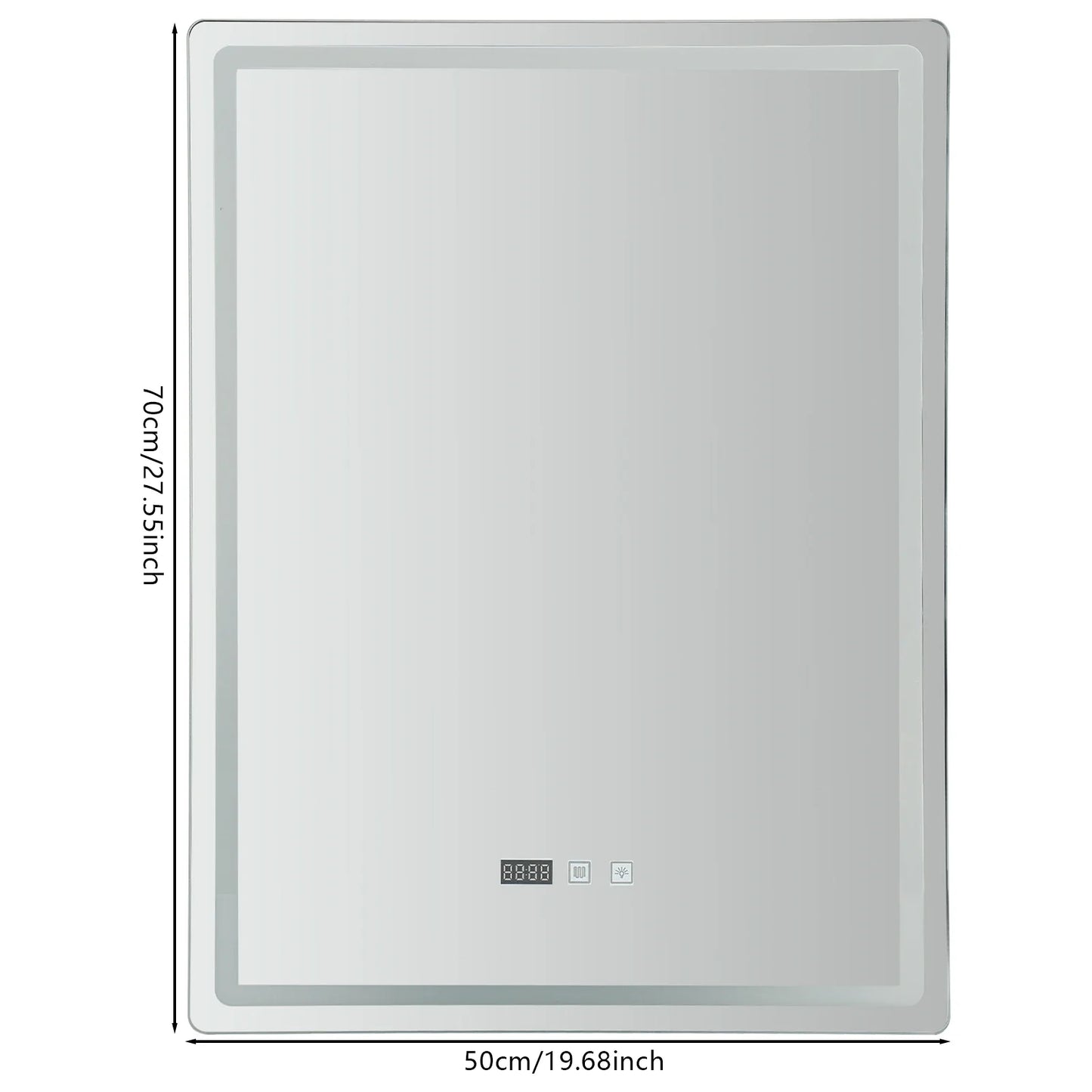 LED Bathroom Mirror: Adjustable Brightness Anti-Fog Time Display - United States