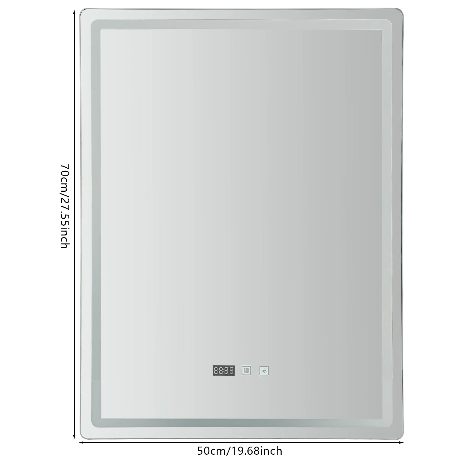 LED Bathroom Mirror: Adjustable Brightness Anti-Fog Time Display - United States