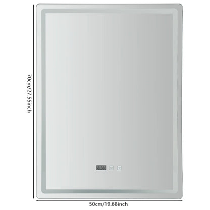 LED Bathroom Mirror: Adjustable Brightness Anti-Fog Time Display - United States