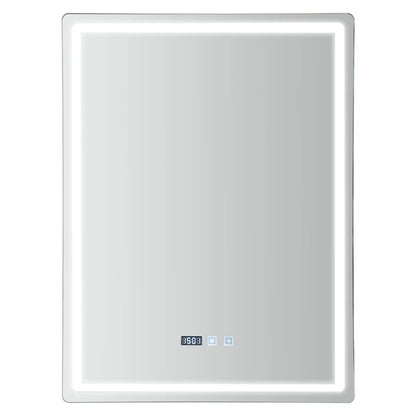 LED Bathroom Mirror: Adjustable Brightness Anti-Fog Time Display - United States