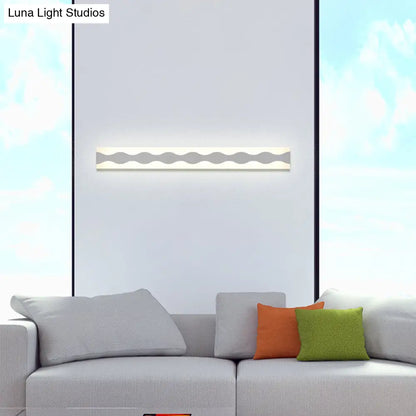DecorBites™ DecorBites™ LED Bathroom Vanity Light with Wave Acrylic Shade: 16"/19.5" Wide, White Wall Sconce in Warm/White Light