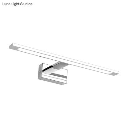 DecorBites™ LED Bathroom Vanity Lighting - 19"/23" W, Rectangle Acrylic Shade Sconce Wall Light, Nickel Finish, Warm/White Light