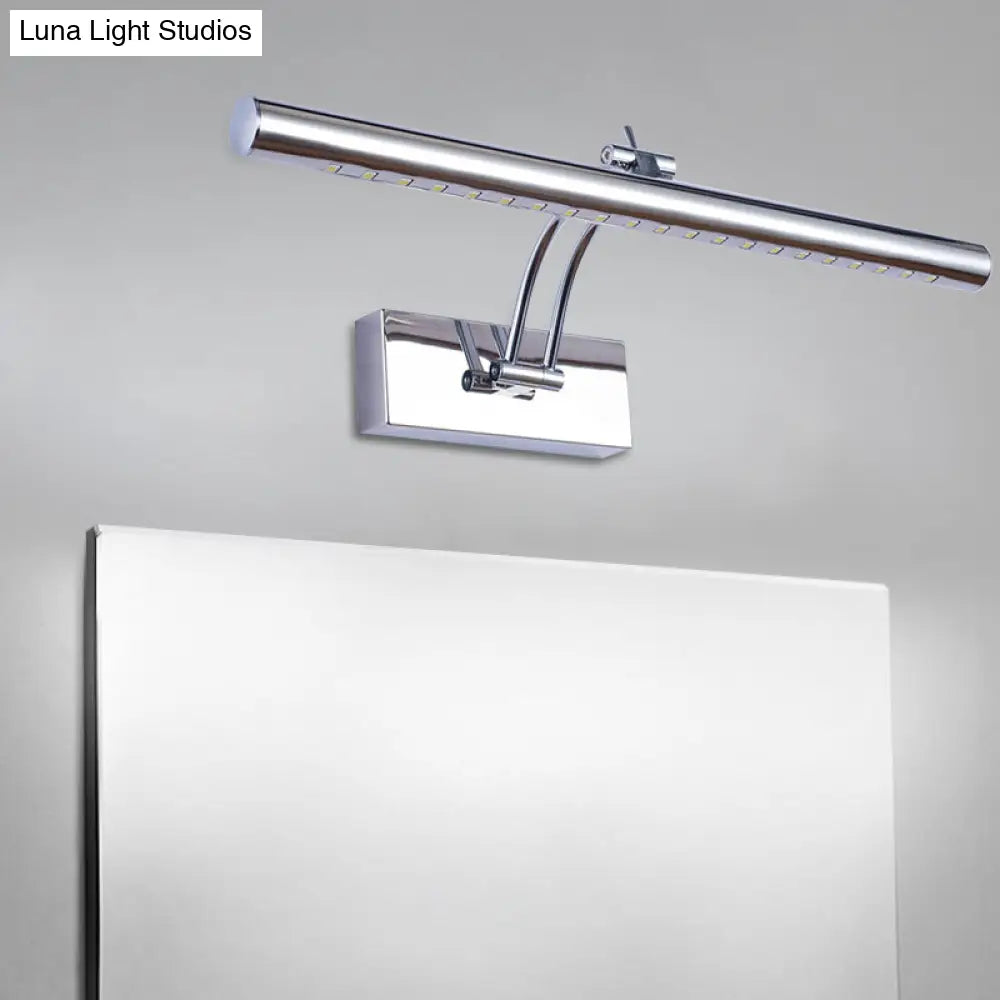 DecorBites™ LED Bathroom Wall Lamp with Tubular Metal Shade - Chrome/Gold Finish, 16"/21.5" Wide