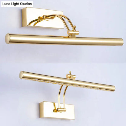 DecorBites™ LED Bathroom Wall Lamp with Tubular Metal Shade - Chrome/Gold Finish, 16"/21.5" Wide