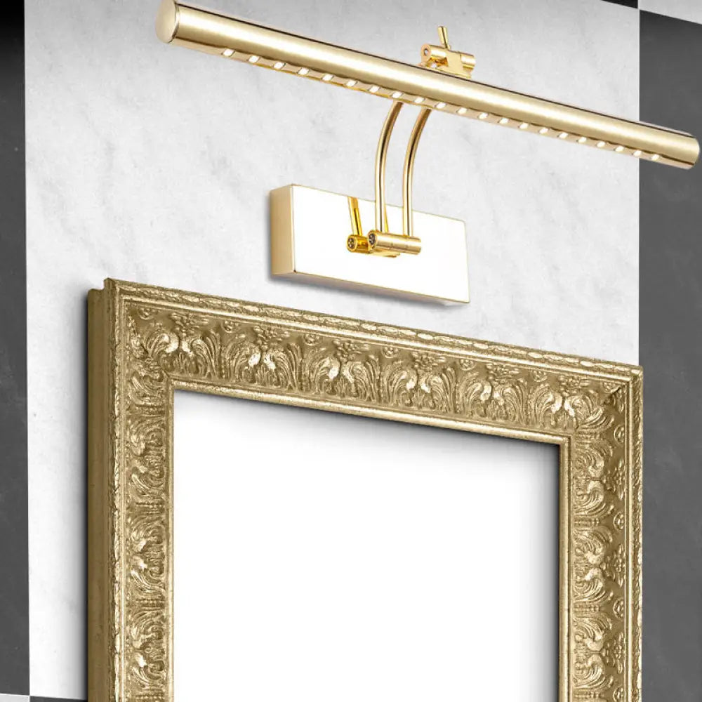 DecorBites™ LED Bathroom Wall Lamp with Tubular Metal Shade - Chrome/Gold Finish, 16"/21.5" Wide