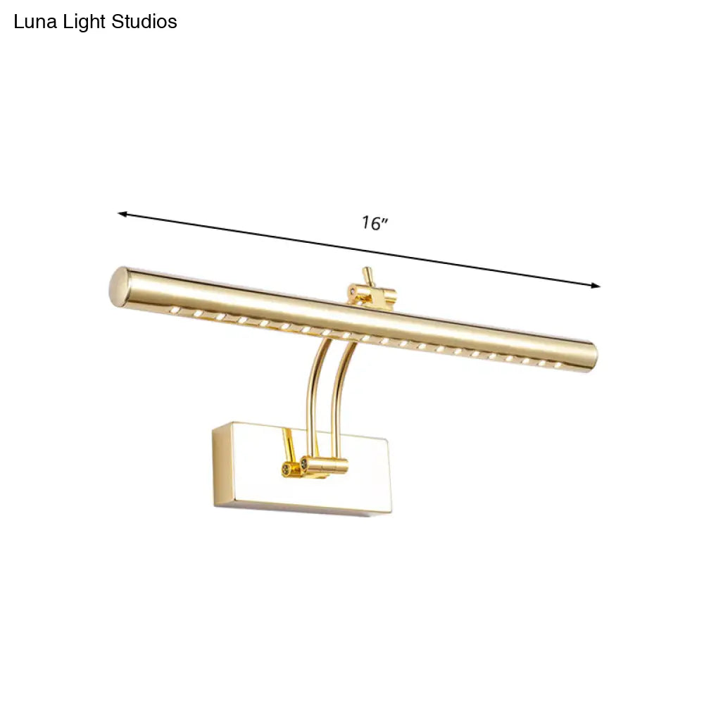 DecorBites™ LED Bathroom Wall Lamp with Tubular Metal Shade - Chrome/Gold Finish, 16"/21.5" Wide