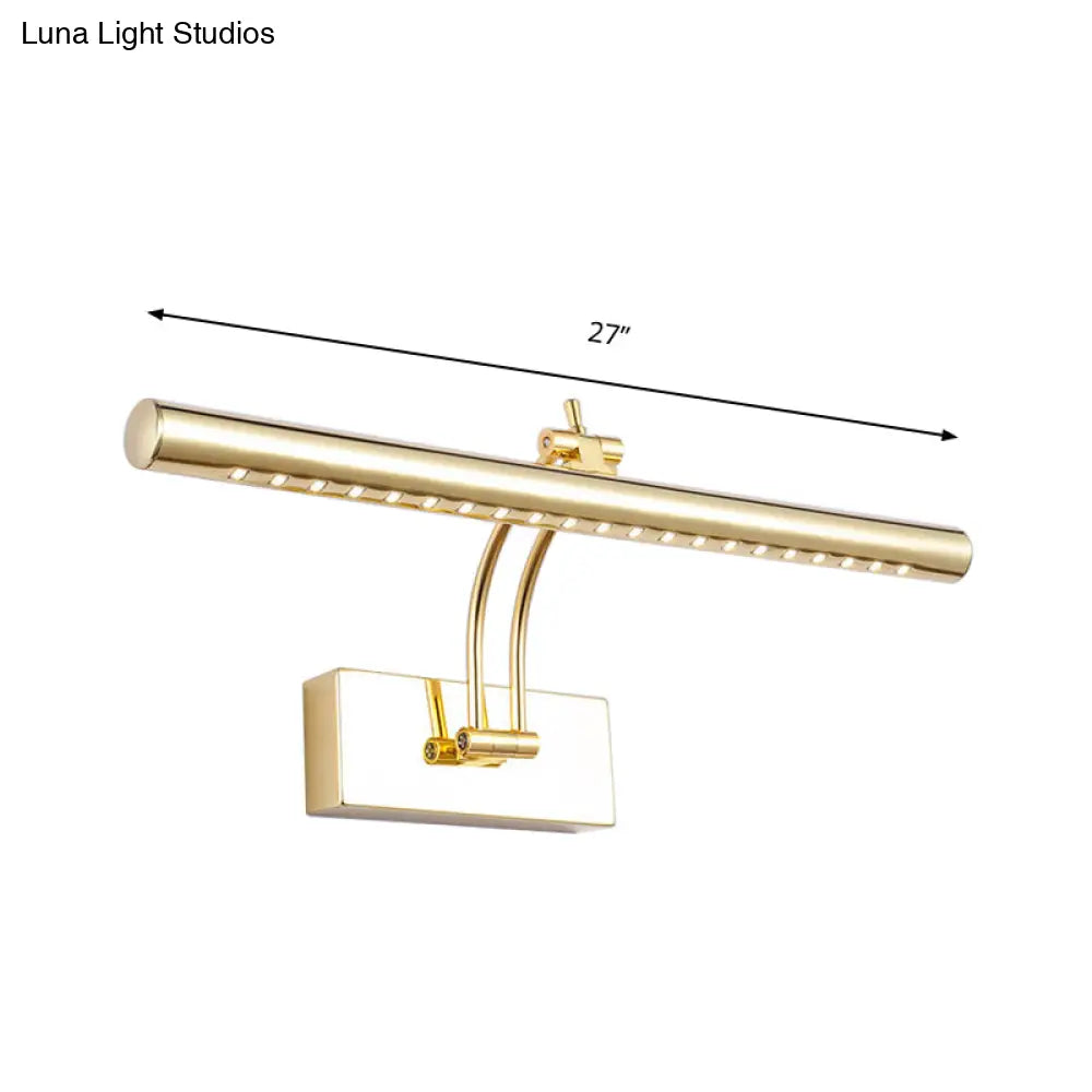 DecorBites™ LED Bathroom Wall Lamp with Tubular Metal Shade - Chrome/Gold Finish, 16"/21.5" Wide