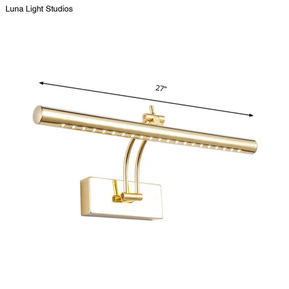 DecorBites™ LED Bathroom Wall Lamp with Tubular Metal Shade - Chrome/Gold Finish, 16"/21.5" Wide