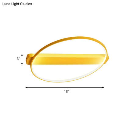DecorBites™ DecorBites™ LED Bedroom Ceiling Light - Kid's Modern Semi Flush with Acrylic Ring