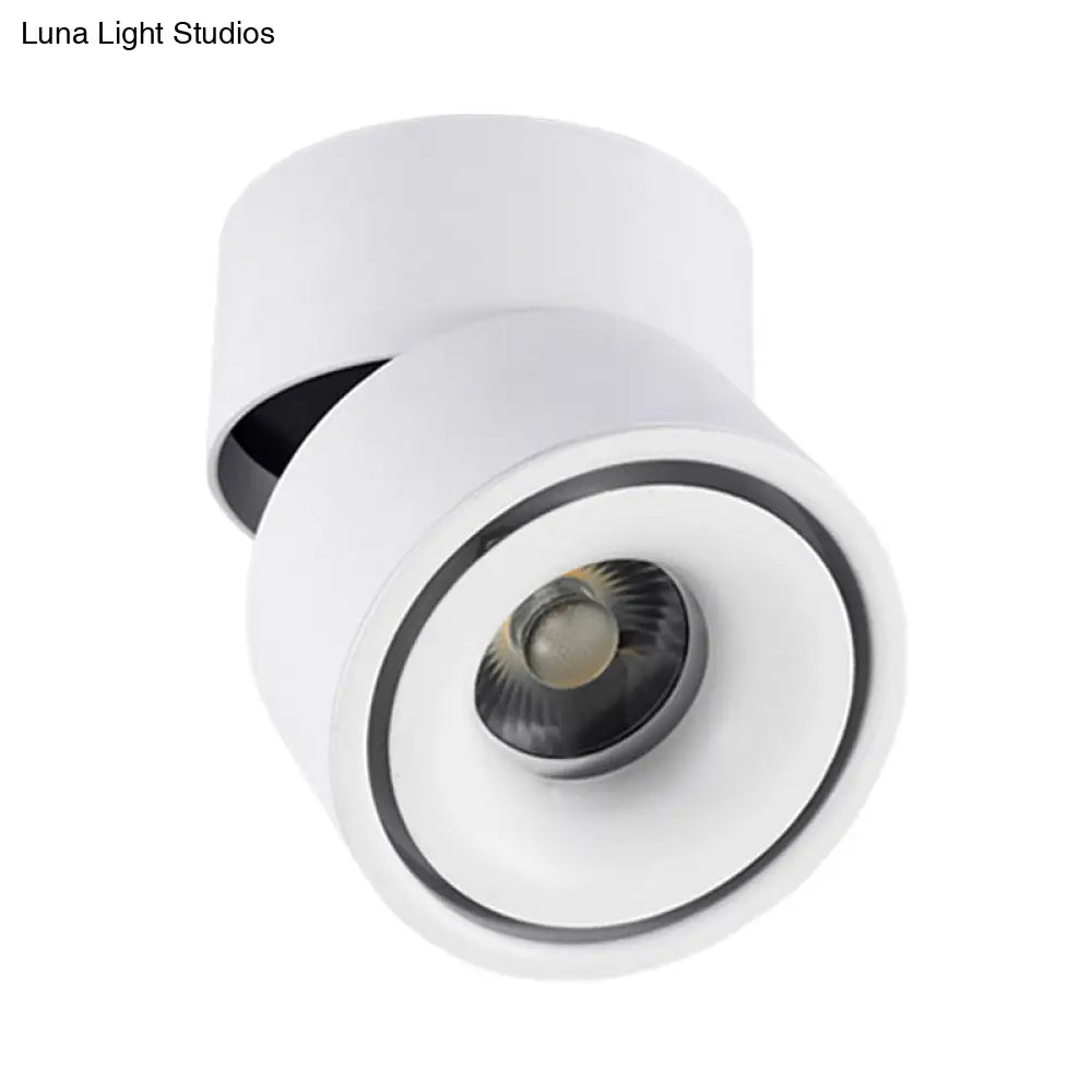 DecorBites™ LED Bedroom Flush Mount Light in Round Metallic Shade – Black/White Ceiling Fixture with Warm/White Lighting