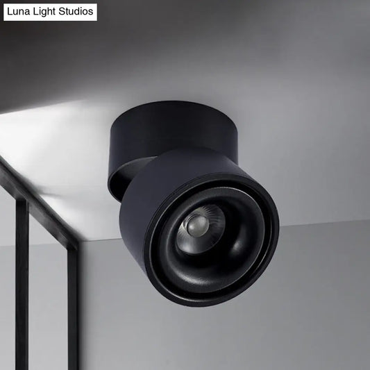 DecorBites™ LED Bedroom Flush Mount Light in Round Metallic Shade – Black/White Ceiling Fixture with Warm/White Lighting