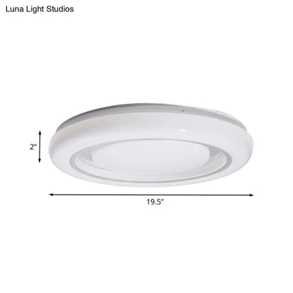 DecorBites™ DecorBites™ LED Bedroom Flushmount Ceiling Lamp, Modern Black and White, Circle Acrylic Shade, Warm/White Light, 16"/19.5" Diam.