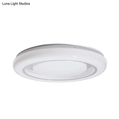 DecorBites™ DecorBites™ LED Bedroom Flushmount Ceiling Lamp, Modern Black and White, Circle Acrylic Shade, Warm/White Light, 16"/19.5" Diam.