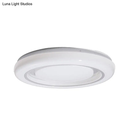 DecorBites™ DecorBites™ LED Bedroom Flushmount Ceiling Lamp, Modern Black and White, Circle Acrylic Shade, Warm/White Light, 16"/19.5" Diam.