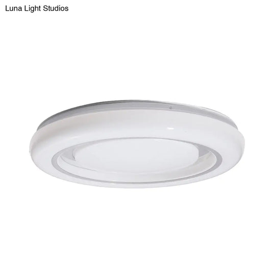 DecorBites™ DecorBites™ LED Bedroom Flushmount Ceiling Lamp, Modern Black and White, Circle Acrylic Shade, Warm/White Light, 16"/19.5" Diam.