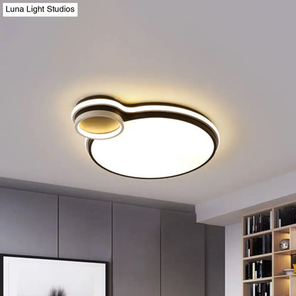 DecorBites™ DecorBites™ LED Bedroom Flushmount Lighting | 19" or 23" | Black & White | Round/Square Shape | Acrylic Shaded | Flush Ceiling Light | White Light