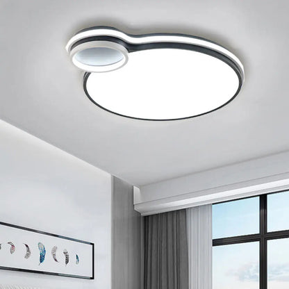 DecorBites™ DecorBites™ LED Bedroom Flushmount Lighting | 19" or 23" | Black & White | Round/Square Shape | Acrylic Shaded | Flush Ceiling Light | White Light