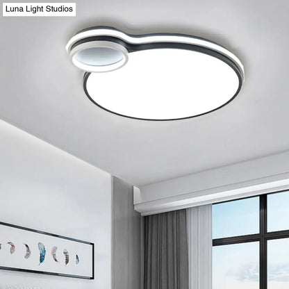 DecorBites™ DecorBites™ LED Bedroom Flushmount Lighting | 19" or 23" | Black & White | Round/Square Shape | Acrylic Shaded | Flush Ceiling Light | White Light