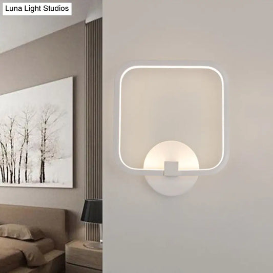 Aplique de pared LED DecorBites™ blanco con pantalla cuadrada de acrílico - Elige el tono de luz