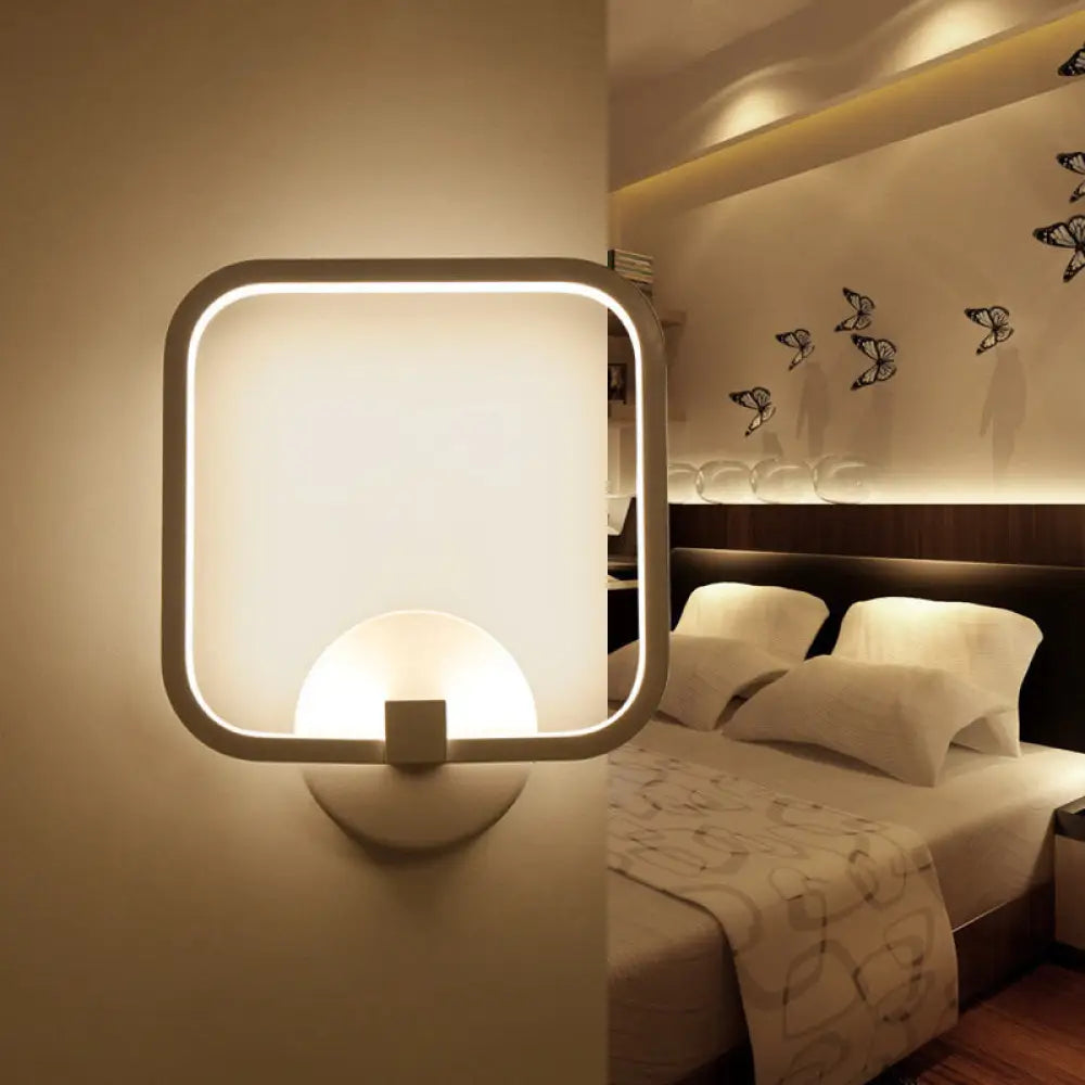 Aplique de pared LED DecorBites™ blanco con pantalla cuadrada de acrílico - Elige el tono de luz