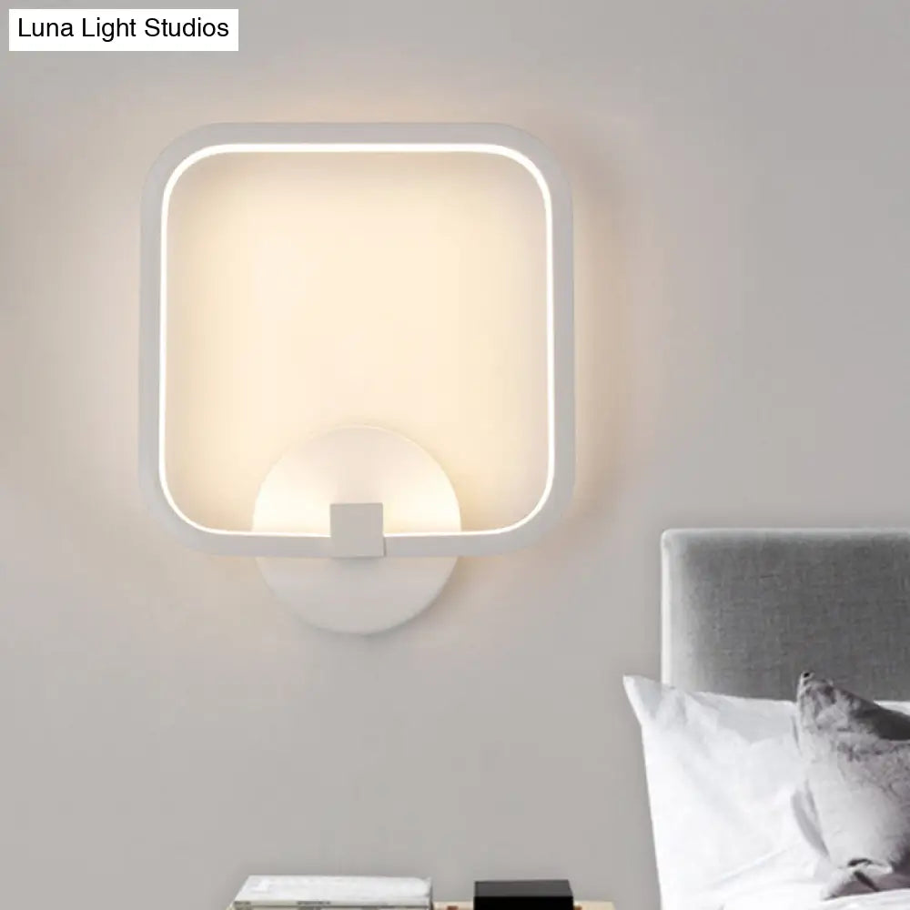 Aplique de pared LED DecorBites™ blanco con pantalla cuadrada de acrílico - Elige el tono de luz