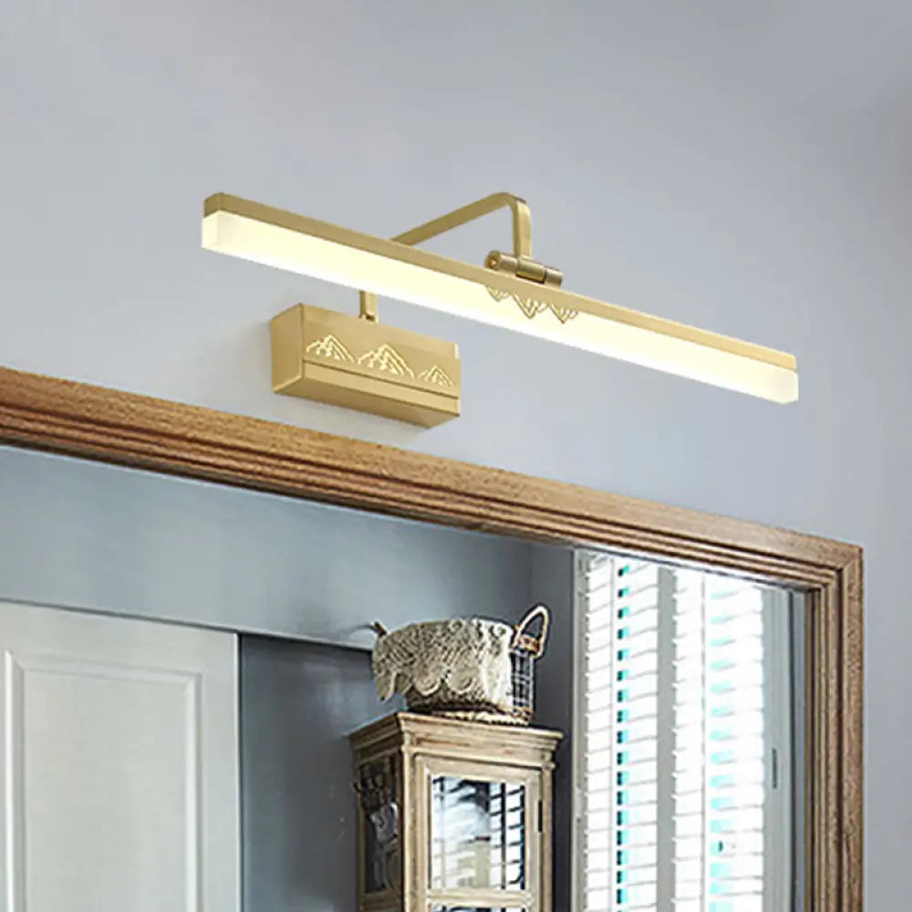 DecorBites™ LED Brass Swing Arm Wall Sconce - Modern Metal Tube Vanity Light Fixture