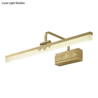 DecorBites™ LED Brass Swing Arm Wall Sconce - Modern Metal Tube Vanity Light Fixture