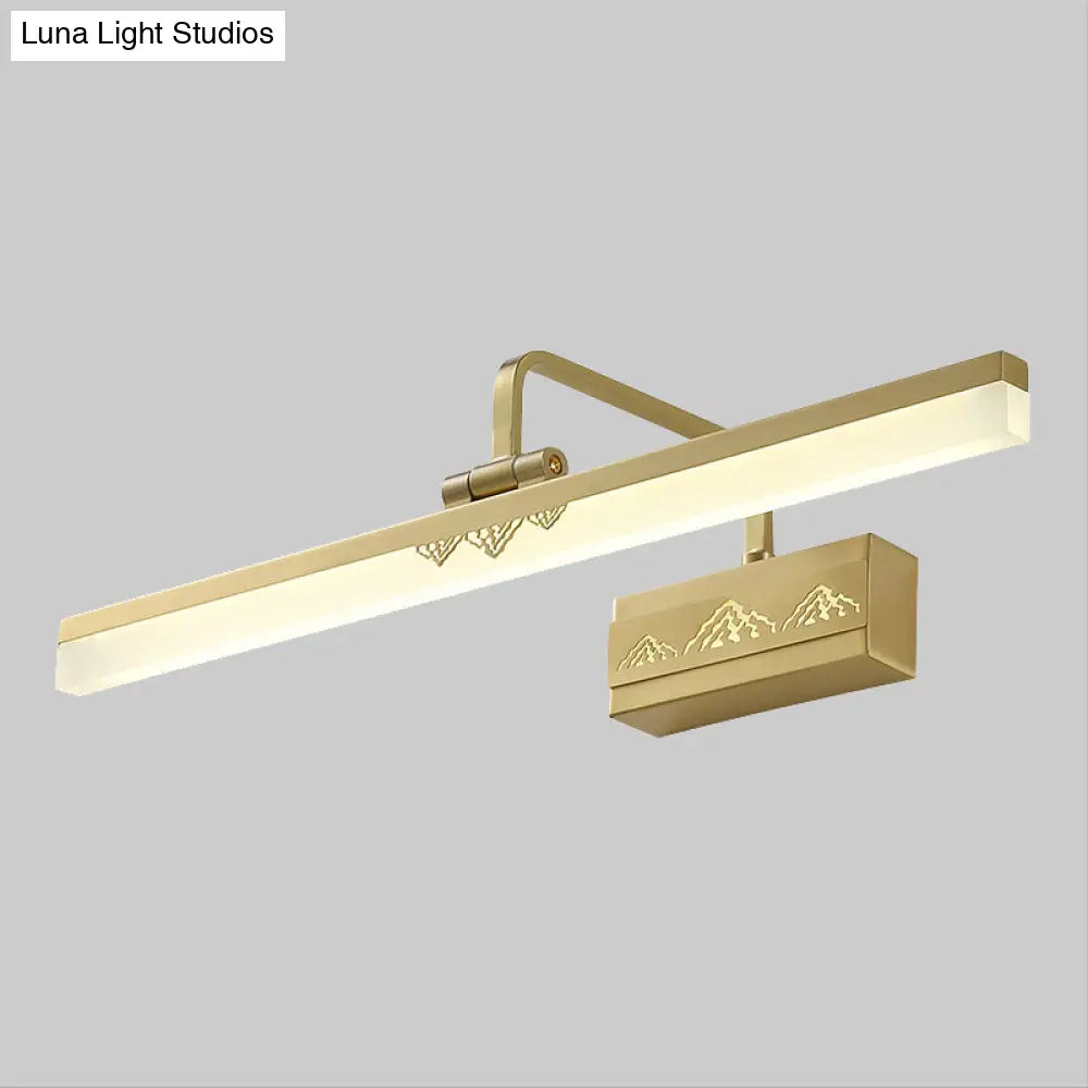 DecorBites™ LED Brass Swing Arm Wall Sconce - Modern Metal Tube Vanity Light Fixture