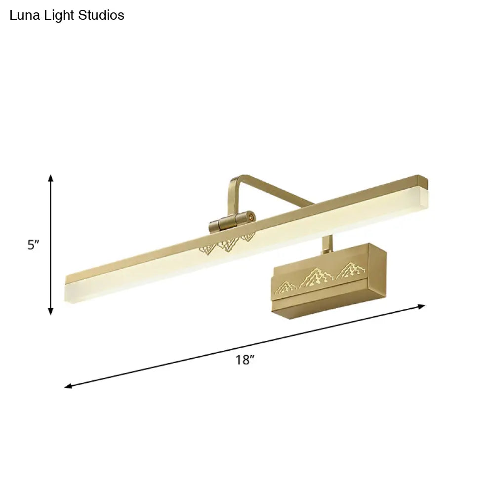DecorBites™ LED Brass Swing Arm Wall Sconce - Modern Metal Tube Vanity Light Fixture