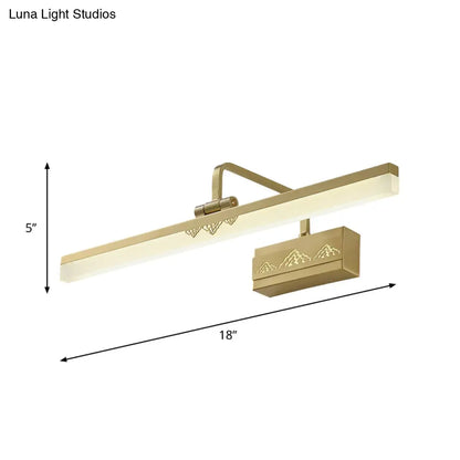 DecorBites™ LED Brass Swing Arm Wall Sconce - Modern Metal Tube Vanity Light Fixture