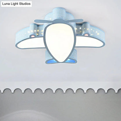 DecorBites™ DecorBites™ LED Cartoon Ceiling Lamp for Boys Bedroom - Acrylic and Metal Plane Flush Mount Light with Eye-Caring Design