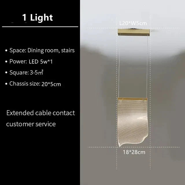 LED Ceiling Chandelier for Modern Home - 1 light / Silvery Metal / warm light - Chandelier