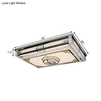 DecorBites™ DecorBites™ LED Ceiling Fixture: Modern Stainless Steel Flush Mount Lamp with Clear Crystal Blocks
